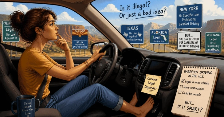 Is It Illegal to Drive Barefoot in Any U.S. State?