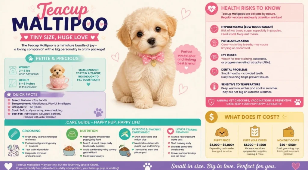 Teacup Maltipoo: Size, Health Risks, Care, Costs, and What US Owners Should Know Teacup Maltipoo